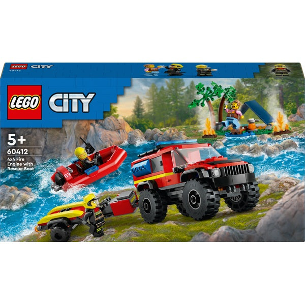 LEGO City 60412 4x4 Fire Truck with Rescue Boat