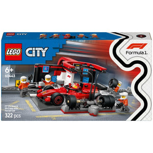 LEGO City Formula 1 60443 F1 Pit Stop & Pit Crew with Ferrari Car