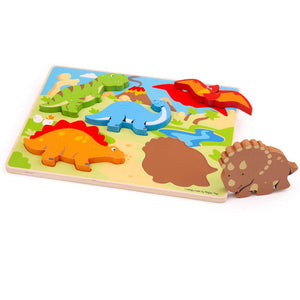 BigJigs Chunky Lift Out Puzzle - Dinosaurs