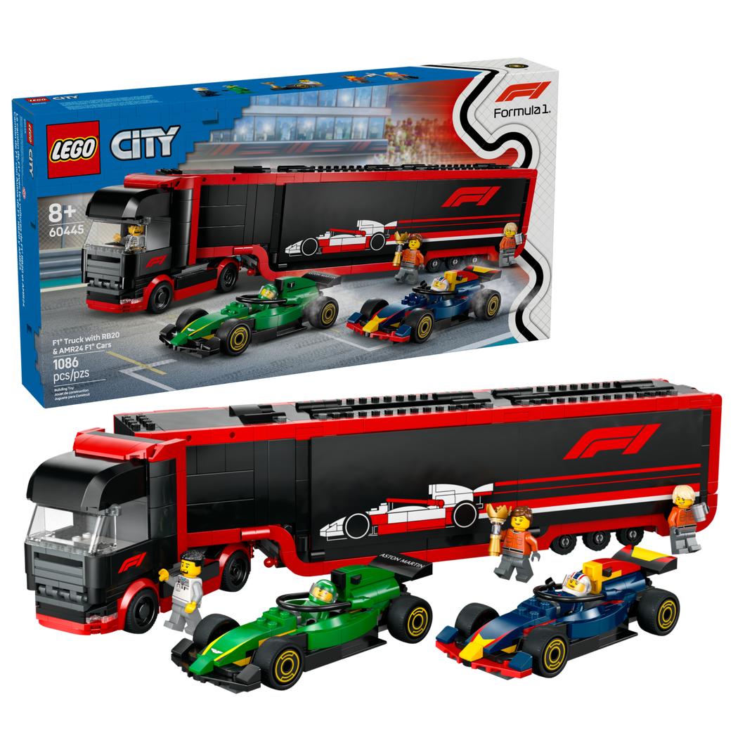 LEGO City Formula 1 60445 F1 Truck with RB20 & AMR24 F1 Cars