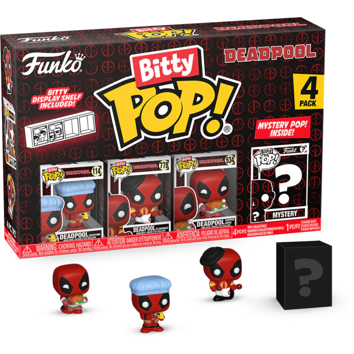 Funko Bitty Pop Deadpool - Deadpool Bathtime, Deadpool Flamenco & Deadpool Super Hero