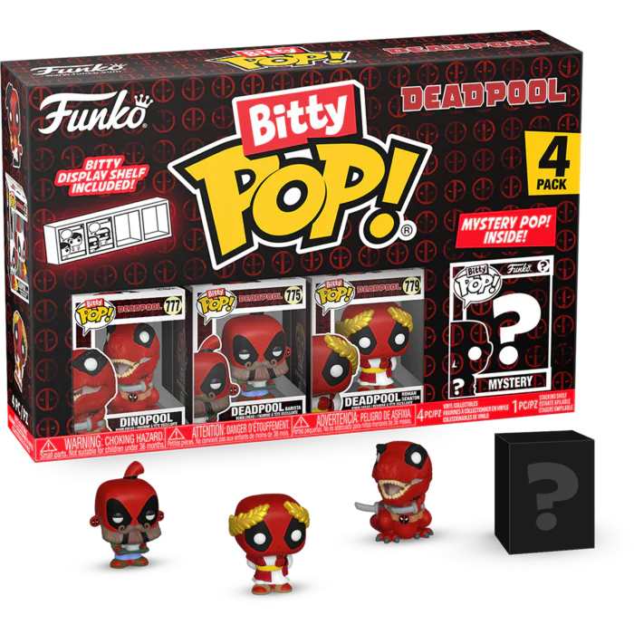 Funko Bitty Pop Deadpool - Dino Pool, Deadpool Barista & Deadpool Roman