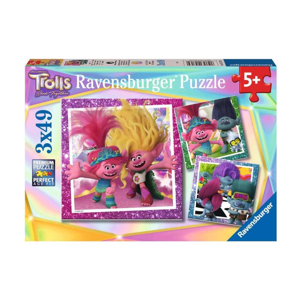 Trolls Puzzles 3x49pcs