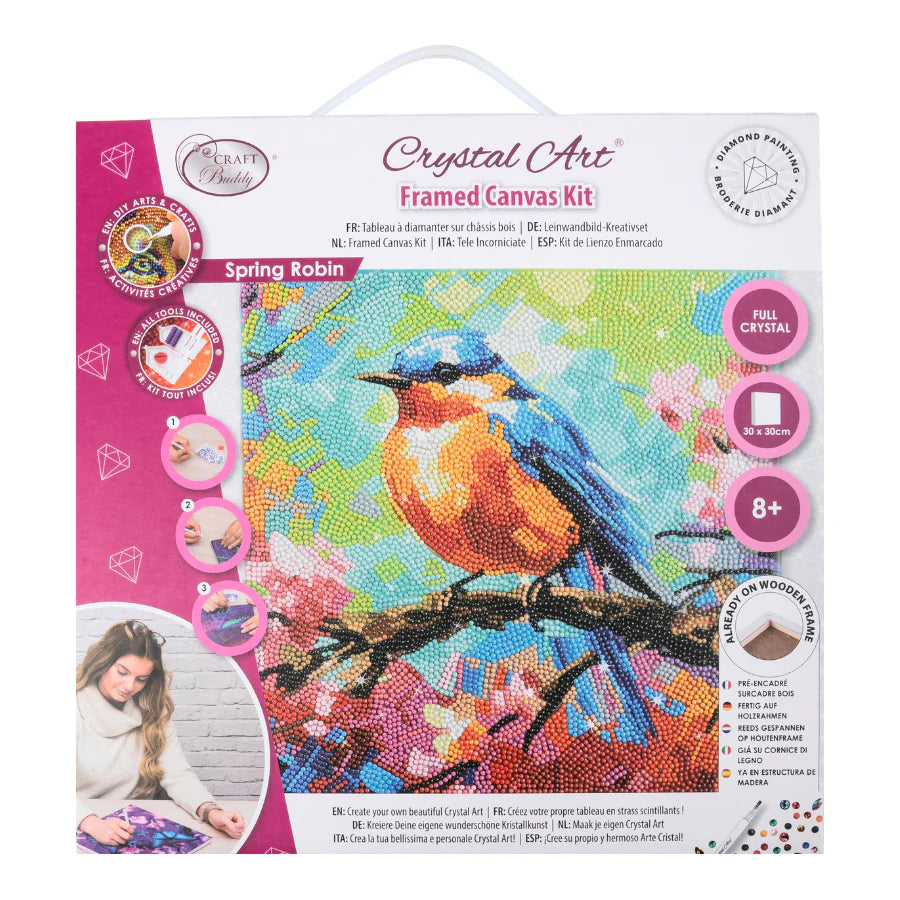 Crystal Art Canvas - Spring Robin