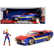 Jada Marvel 1:24 Captain Marvel & 1973 Ford Mustang Mach 1