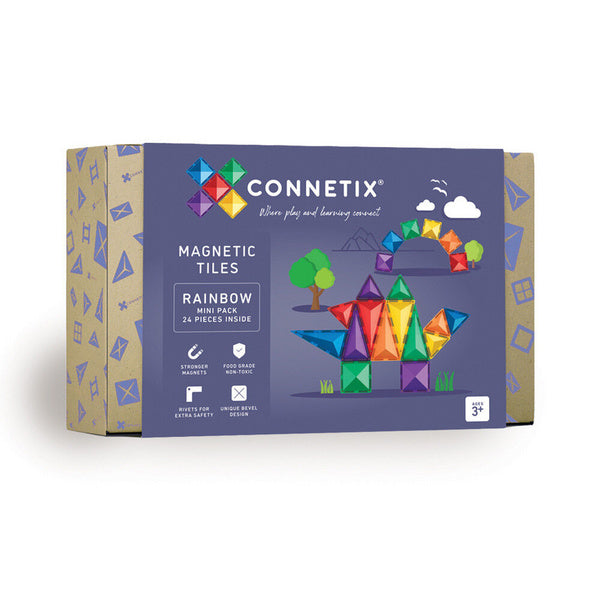 Connetix Magnetic Tiles - Rainbow Mini Pack 24pcs
