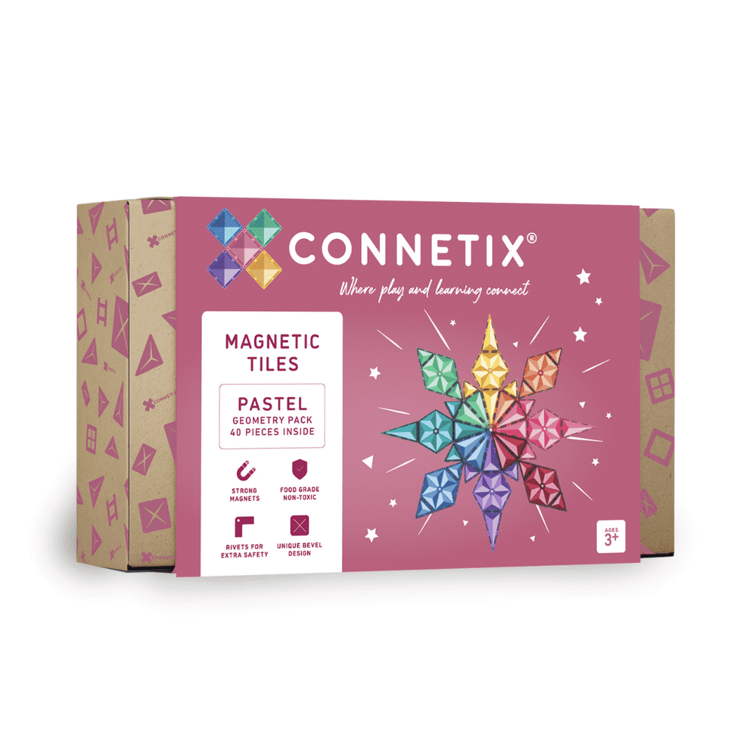 Connetix Magnetic Tiles - Pastel Geometric 40pcs