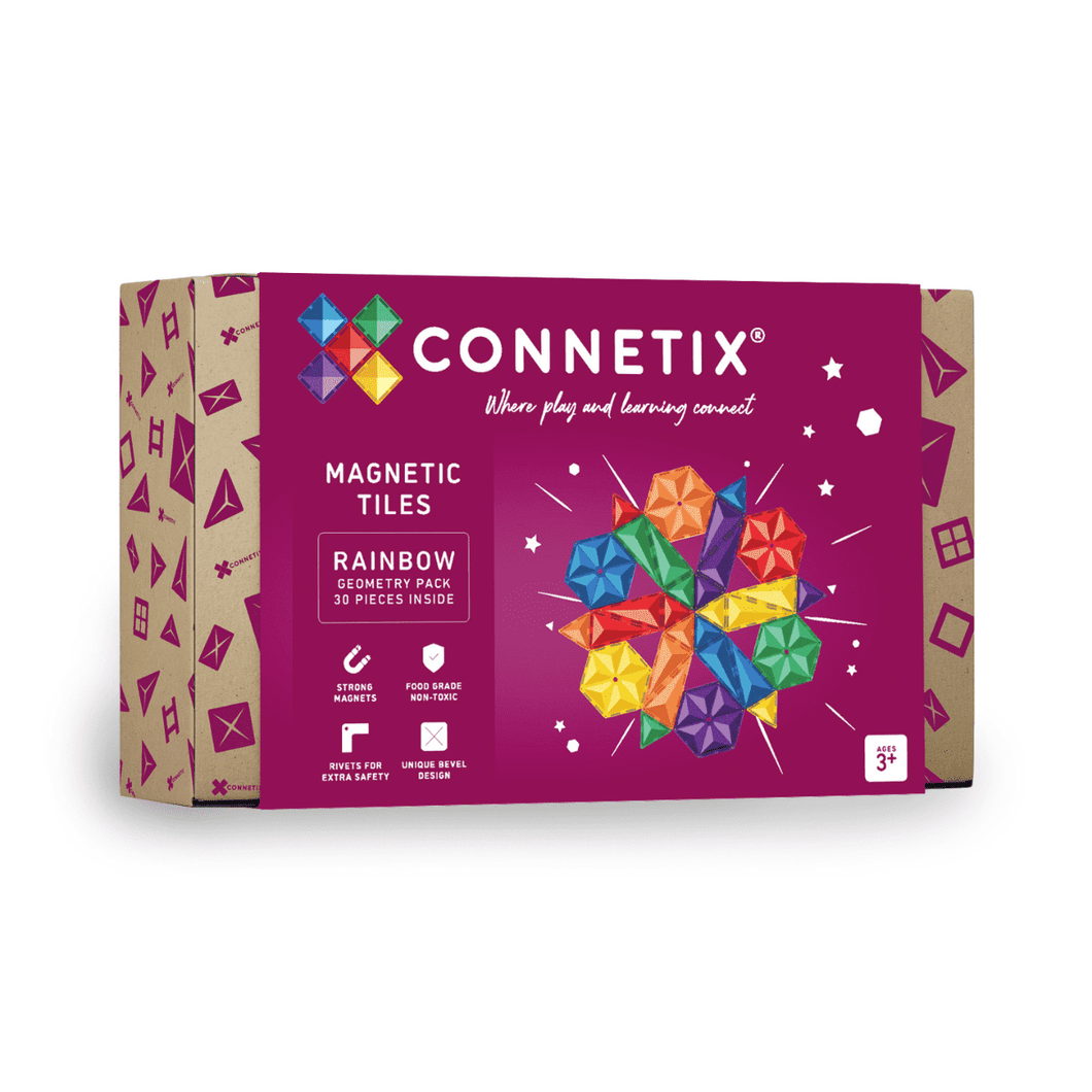 Connetix Magnetic Tiles - Rainbow Geometric 30pcs