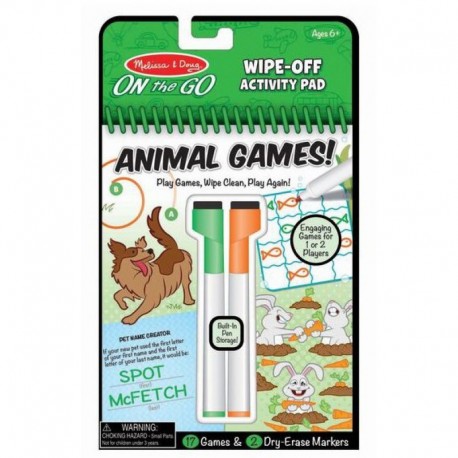 Melissa & Doug - Wipe Off Activity Board Animal Games