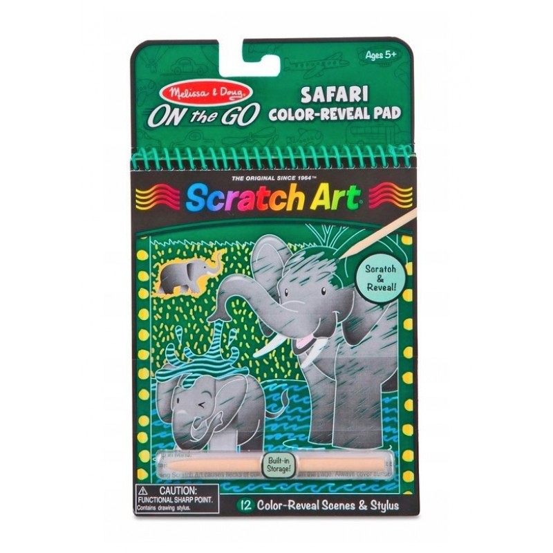 Melissa & Doug - Scratch Art Safari Colour Reveal Pad