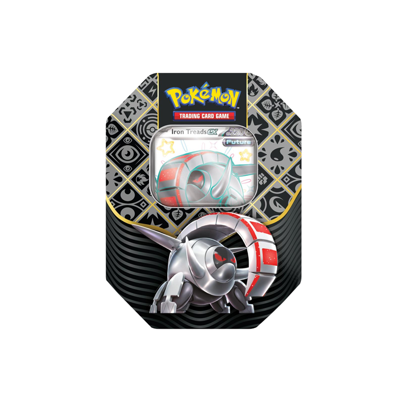 Pokemon TCG Paldean Fates Tin - Iron Treads EX Bambola Toymaster Pokemon TCG Paldean Fates Tin - Iron Treads EX Bambola Toymaster