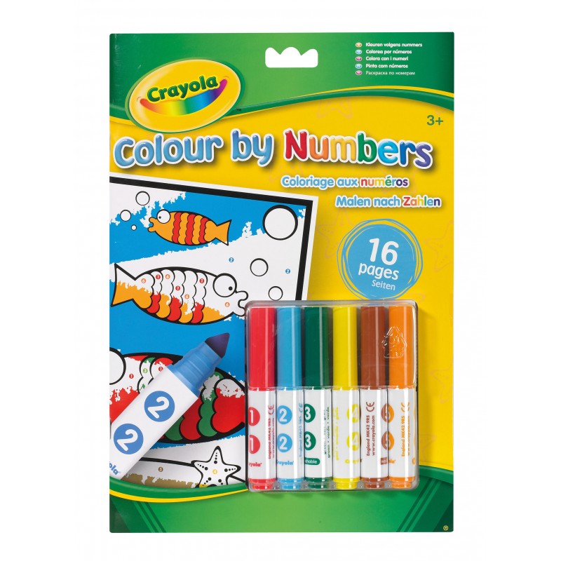 Crayola Colour By Numbers With Markers Animal Faces
