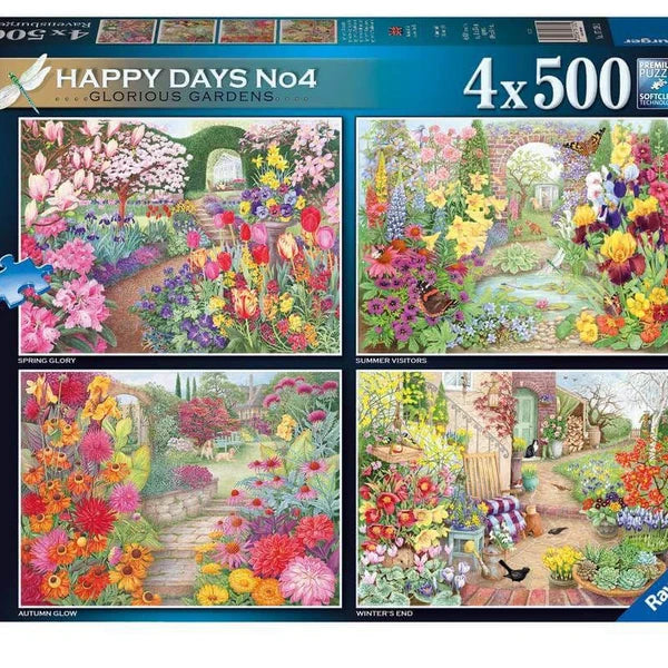 Happy Days Glorious Gardens 4x500pc Puzzle