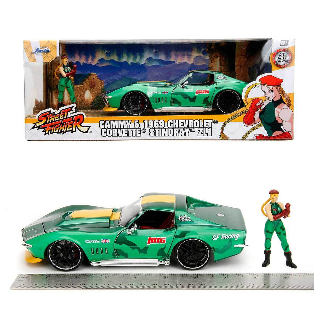 Jada Street Fighter Cammy & 1969 Chevrolet Corvette Stingray ZL1
