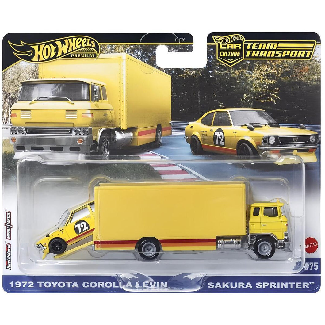 Hot Wheels Premium Team Transport - 1972 Toyota Corolla Levin & Sakura Sprinter
