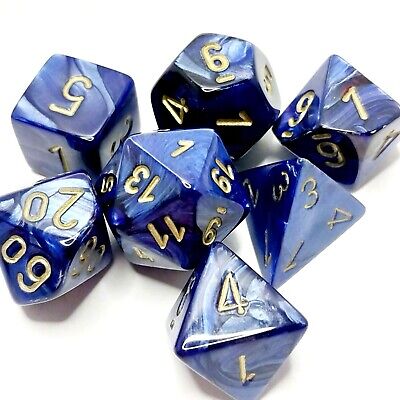 Scarab Royal Blue/Gold Polyhedral 7-Die Set