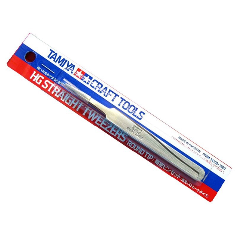 Tamiya Craft Tools - HG Straight Tweezers (Round Tip)