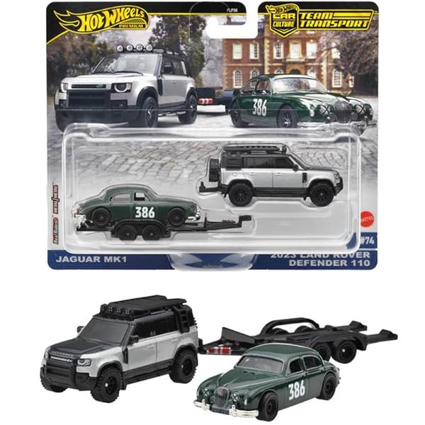 Hot Wheels Premium Team Transport - Jaguar MK1 & 2023 Land Rover Defender 110