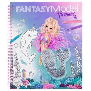 Fantasy Model Colouring Book With Reversible Sequins Mermaid