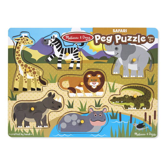 Melissa & Doug Wooden Peg Puzzles Safari