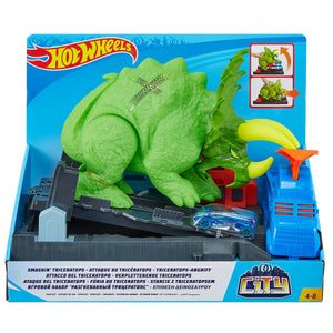 Hot Wheels Triceratops Play Set Launcher Vehicle