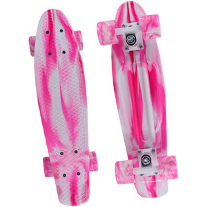 Retro Skateboard - Pink & White