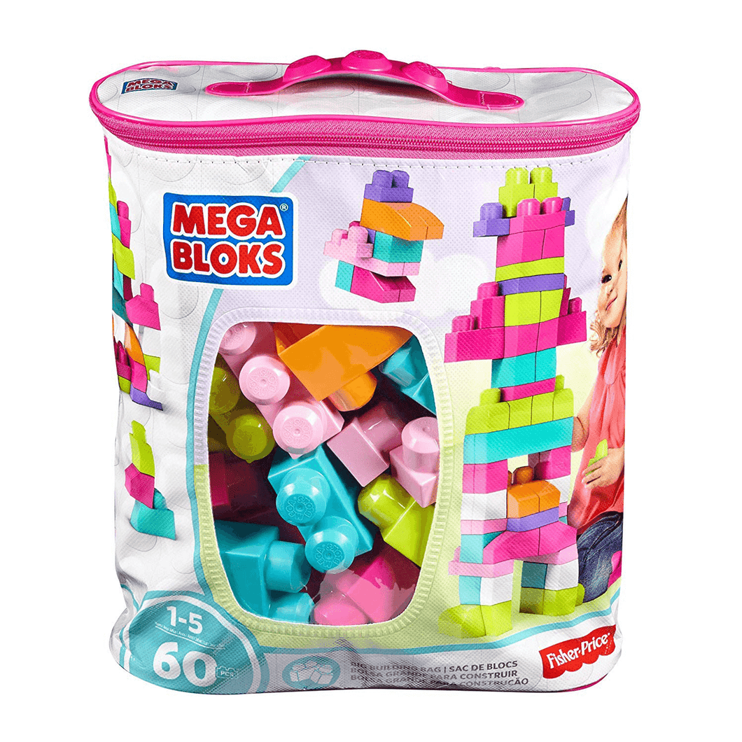 Mega Bloks Big Building Bag - Pink 60 pcs