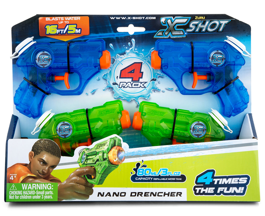 Zuru X-Shot Nano Drencher 4 Pack