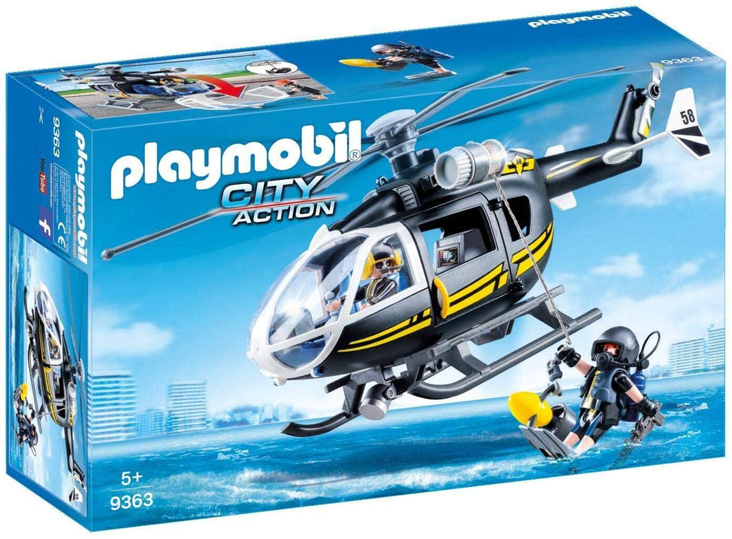 Playmobil City Action 9363 SWAT Helicopter with Working Winch