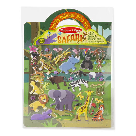 Melissa & Doug Reusable Puffy Stickers - Safari