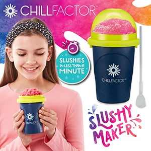 Chill Factor Neon Slushy Maker - Blue with Yellow Lid