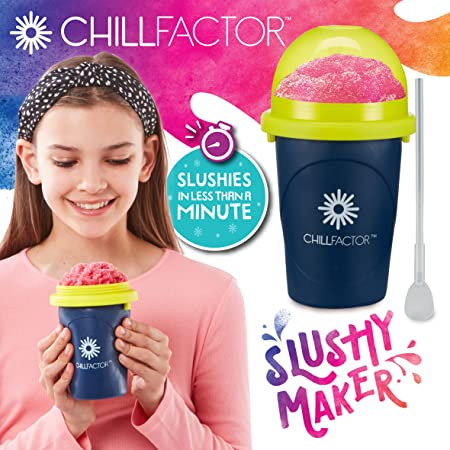 Chill Factor Neon Slushy Maker - Blue with Yellow Lid
