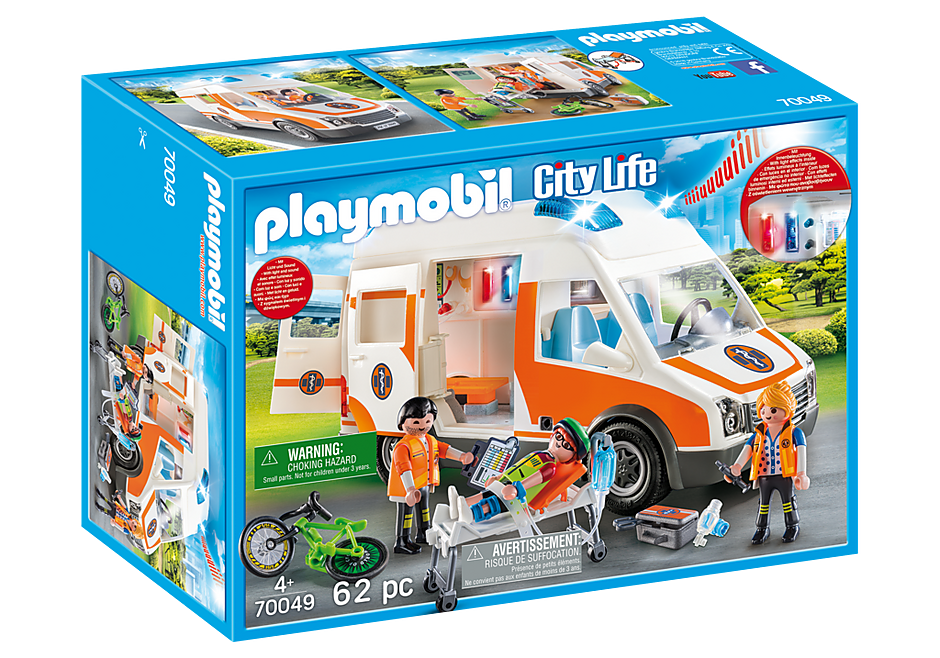 Playmobil City Life 70049 Ambulance with Flashing Lights