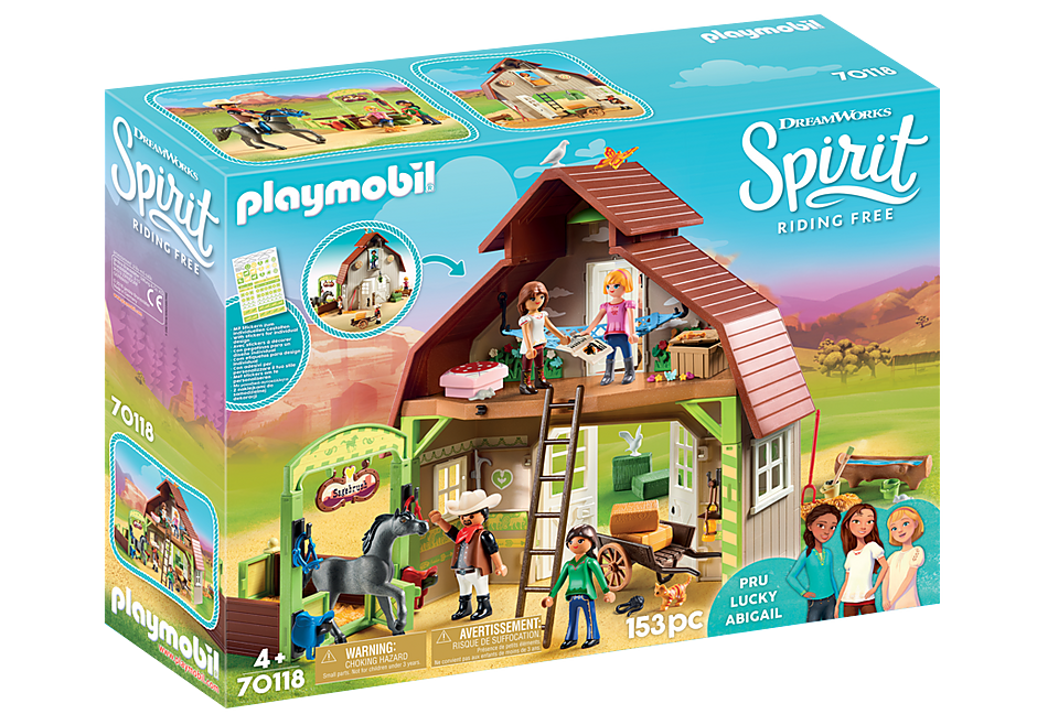 Playmobil Spirit 70118 Barn with Lucky, Pru and Abigail
