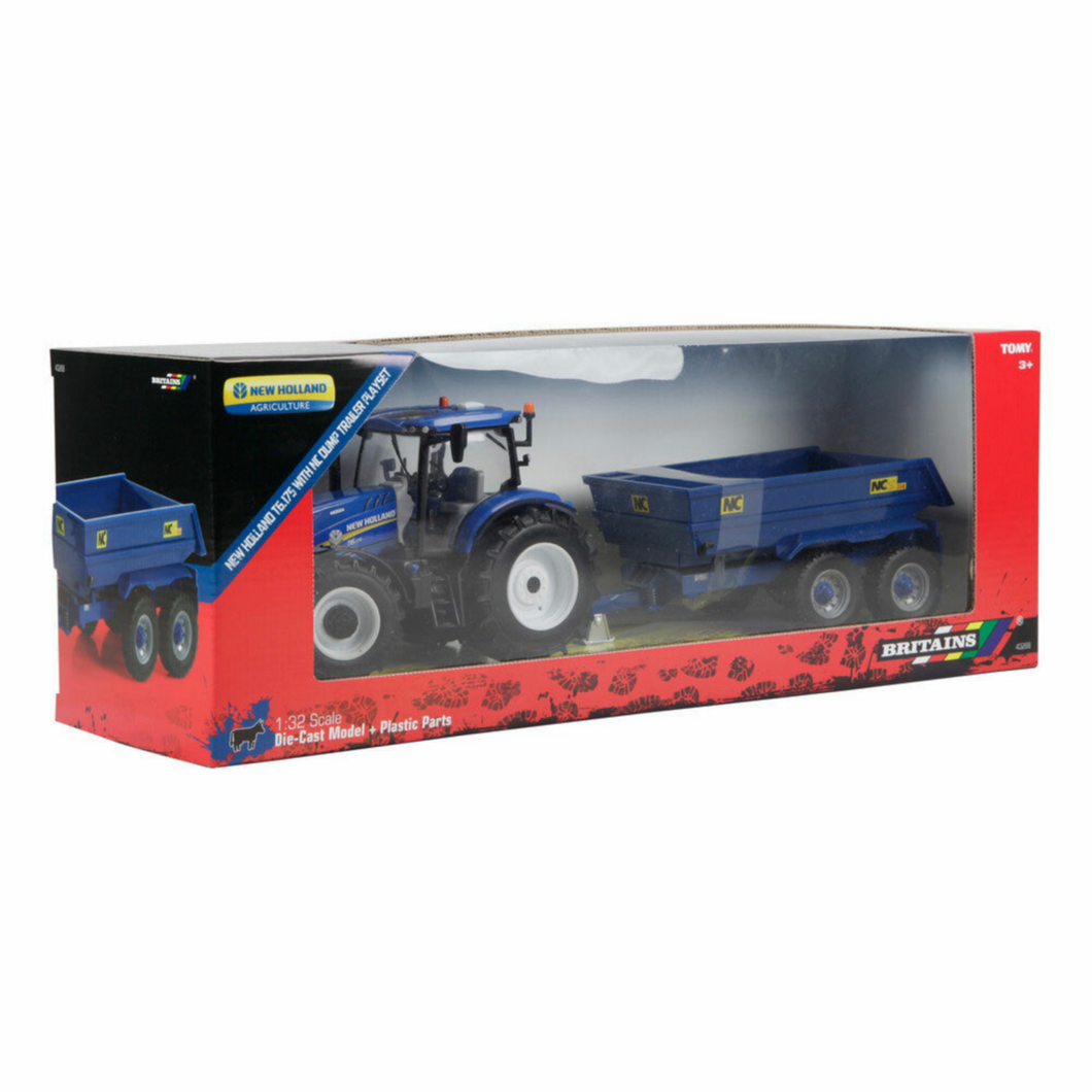 New Holland T6.175 With Dump Trailer Playset