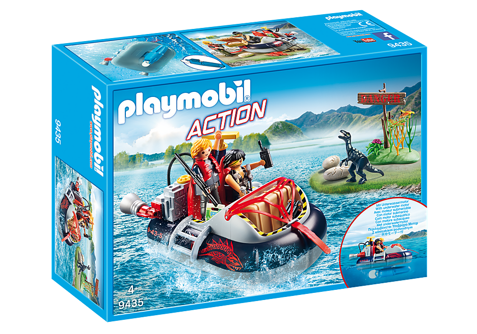 Playmobil Action 9435 Dino Hovercraft with Underwater Motor