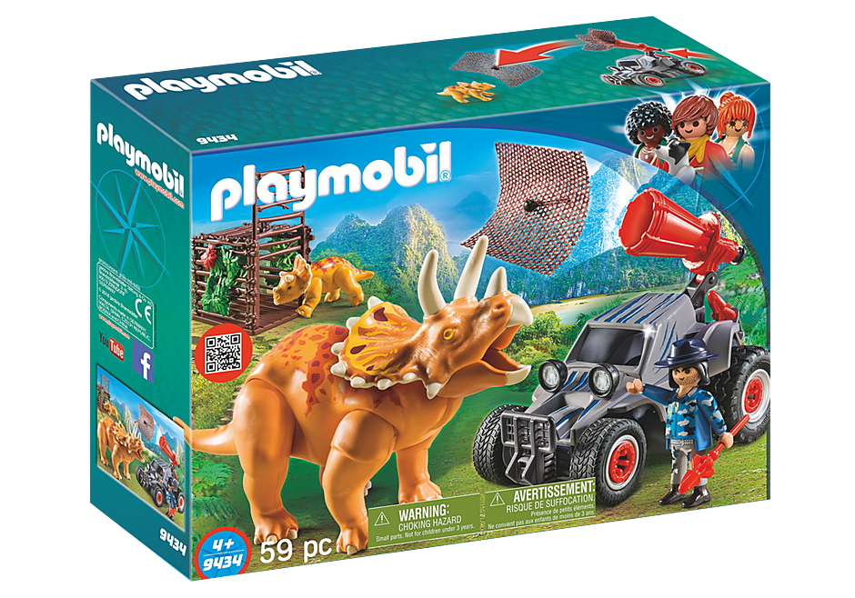 Playmobil Dinos 9434 Enemy Quad with Triceratops