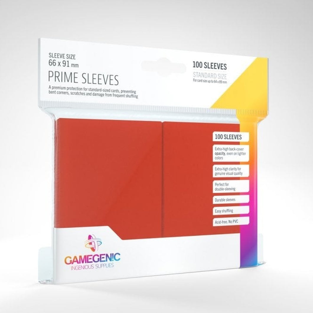 Gamegenic Prime Sleeves Red - 100 Sleeves