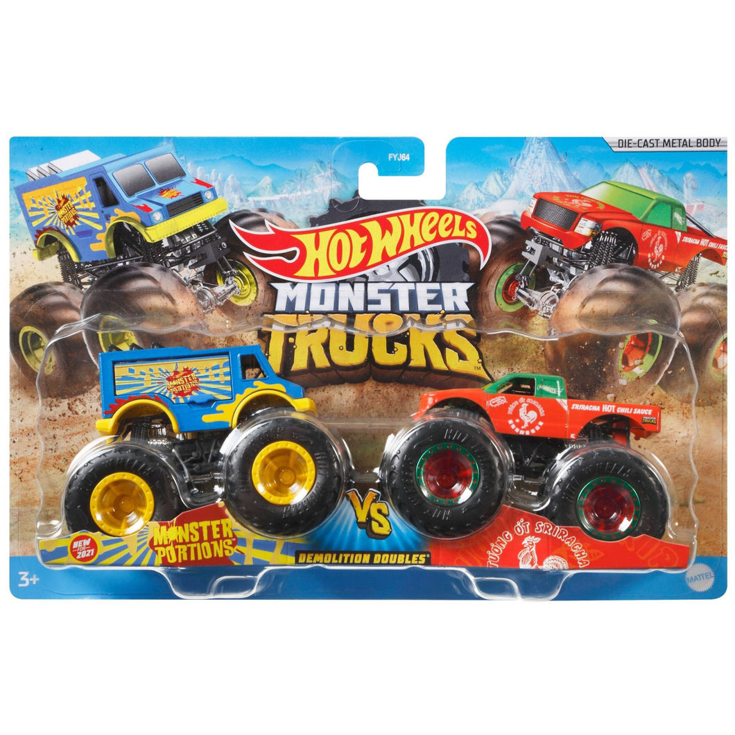 Hot Wheels Monster Truck 2 Pack - Monster Portions VS Tuong Ot Sriracha