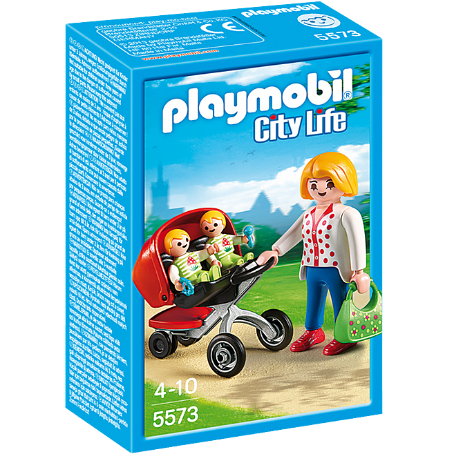 Playmobil City Life 5573 Mother With Twin Stroller