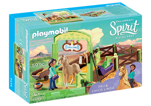 Playmobil Spirit 9479 Pru & Chica Linda with Horse Stall