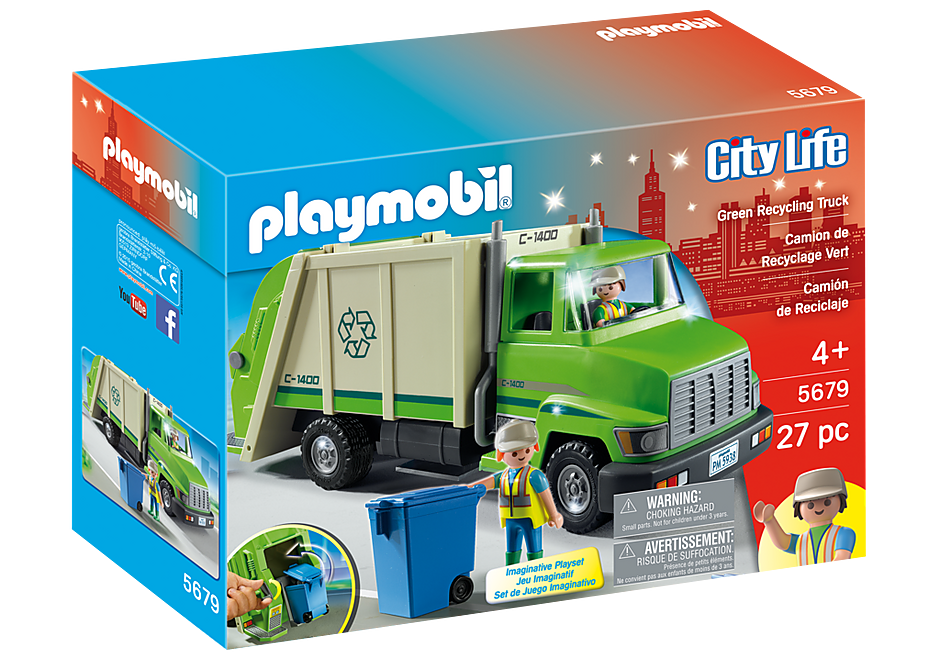 Playmobil Action 5679 Recycling Truck - Green