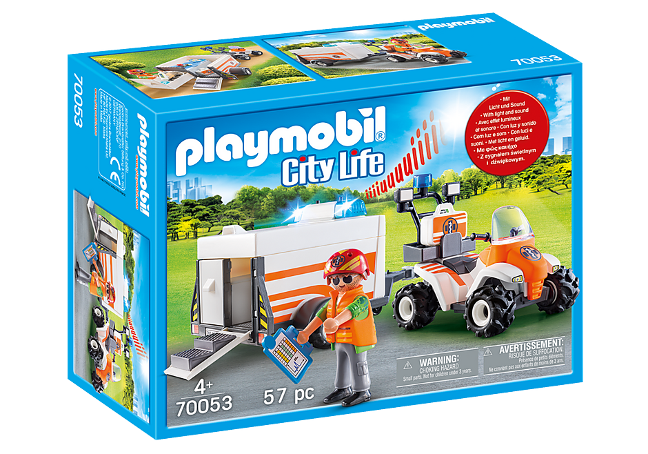 Playmobil City Life 70053 Rescue Quad with Trailer