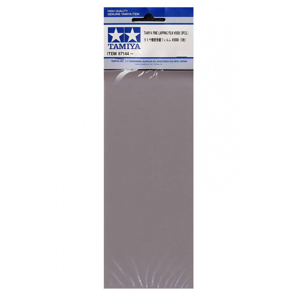 Tamiya Fine Lapping Film Grana 3000 – 3 Fogli 93x228 Mm Per Modellismo – Carta Vetrata Fine Per Plastica E Metallo #87144