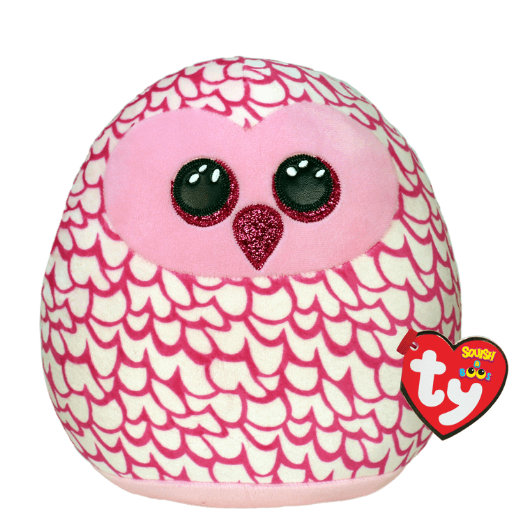 TY Squish A Boo - 10 inch Pinky Owl