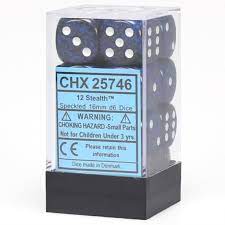 Speckled Stealth Dice Block (12Dice)