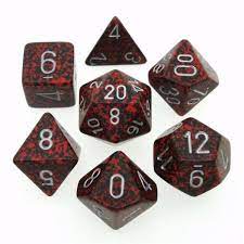 Speckled Silver Volcano Polyhedral 7 Die Set