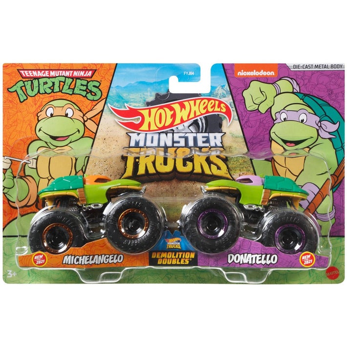 Hot Wheels Monster Trucks 2 Pack Michelangelo VS Donatello