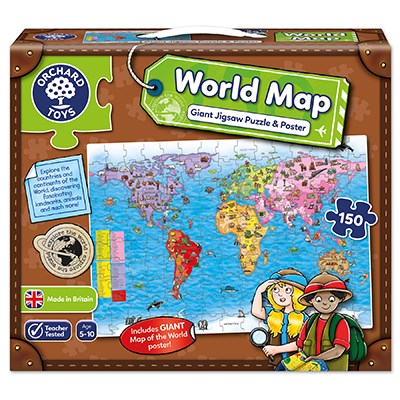 Orchard World Map 150pc Puzzle and Poster