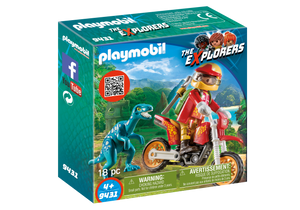 Playmobil Explorers 9431 Motocross Bike with Raptor